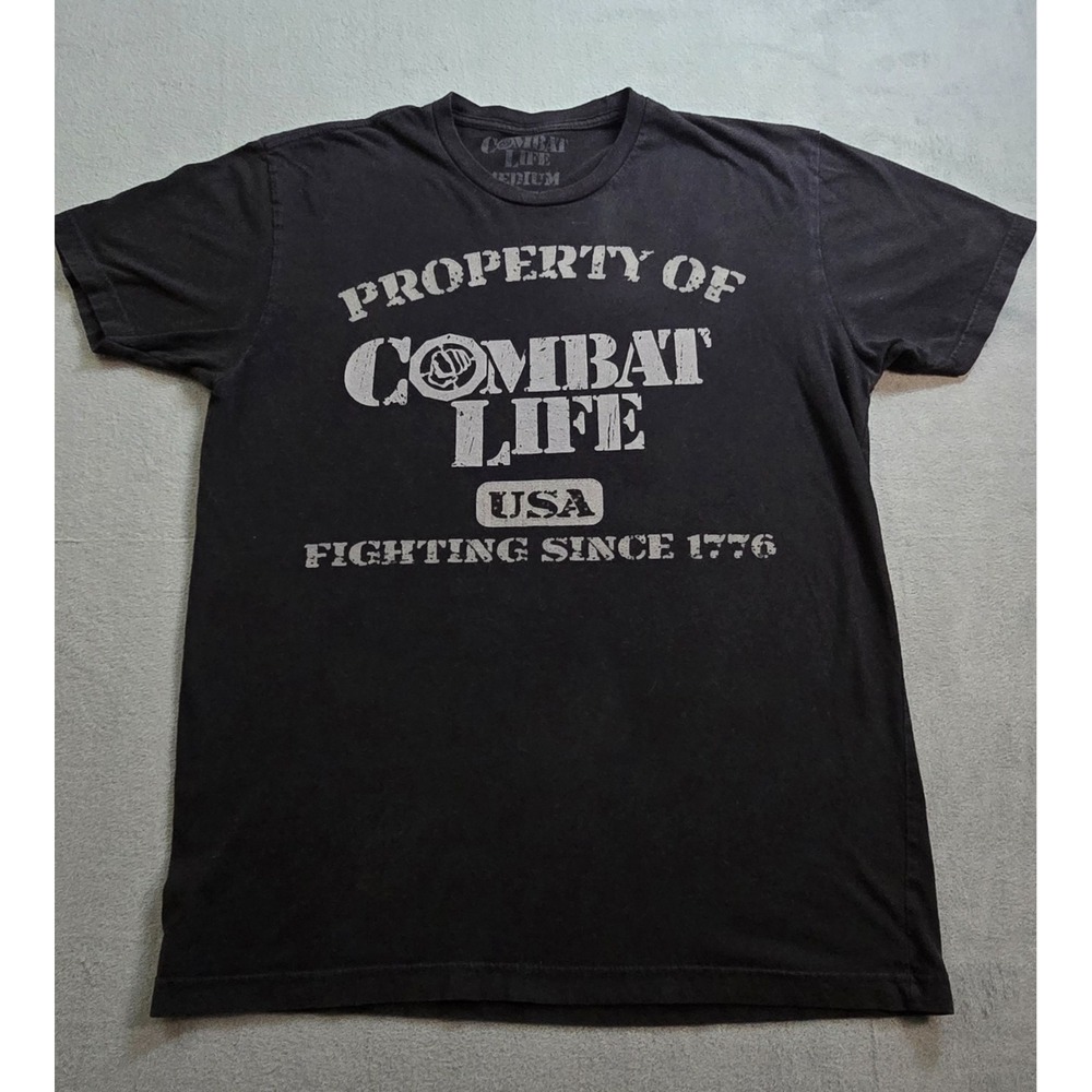 Property Of Combat Life Mens Black Tshirt Medium‎ Pre-Owned Good Condition